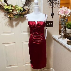 Nicole Miller Red Midi Dress